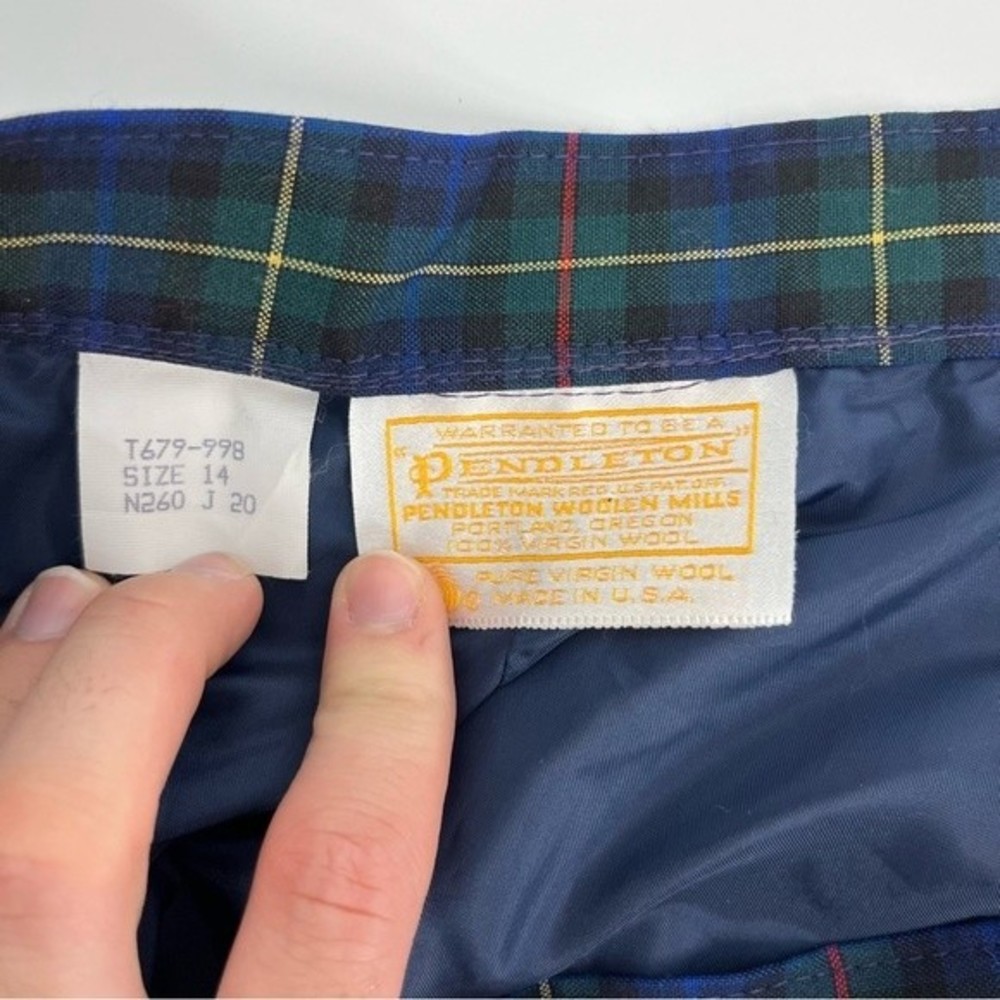 Pendleton Skirt Womens‎ 14 Vintage Signature Tartan Plaid Midi Skirt Pleated - Picture 9 of 9